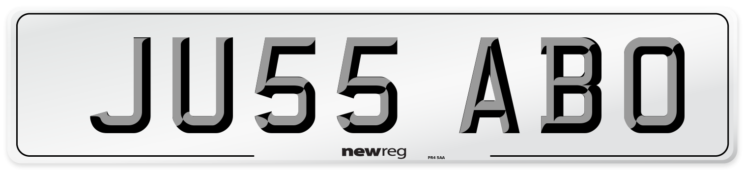 JU55 ABO Number Plate from New Reg